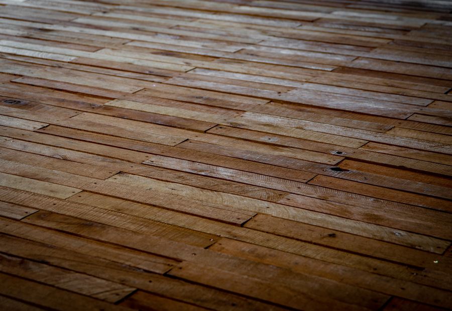 Hardwood floor sanded to bare wood in a Duluth home